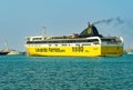 Zakynthos, Greece Fior di Levante, Levante Ferries car passenger boat with distinctive colors and logo sailing on a calm sea in Royalty Free Stock Photo