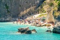 Zakynthos, Greece 28 July 2023. People enjoying summer vacations at Makris Gialos beach in Greece.