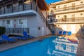 Summer hotel with pool in Laganas town on Zakynthos island