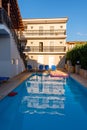 Summer hotel with pool in Laganas town on Zakynthos island