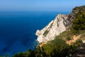 Zakynthos Island, Greece. View on horizon, rocky shore and turquoise, crystal clear waters of Ionian Sea Royalty Free Stock Photo