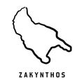 Zakynthos island simple outline vector map