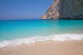 Zakynthos Navagio Bay - deep blue water beach - Greece Royalty Free Stock Photo