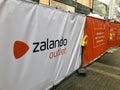 Zalando advertising in front of a future outlet in Stuttgart Royalty Free Stock Photo