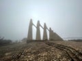 Zalongo, Preveza, Greece. Monument in the fog of Zalongo in Preveza, Greece. Royalty Free Stock Photo