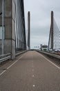 Zaltbommel, Gelderland, The Netherlands - Double lane biking path on a bridge over the River Waal