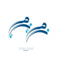 Zam-Zam Text in Arabic calligraphy. Vector design