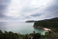 Zamami island under cloudy sky