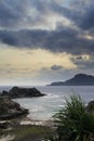 Zamami island under cloudy sky Royalty Free Stock Photo