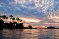 The Zambeze river at sunset Royalty Free Stock Photo