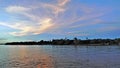 Zambezi River. The rays of the setting sun painted clouds Royalty Free Stock Photo