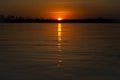 Zambezi River Sunset: Orange Sky and Water Royalty Free Stock Photo