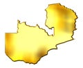 Zambia 3d Golden Map