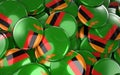 Zambia Badges Background - Pile of Zambian Flag Buttons.