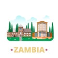 Zambia country design template Flat cartoon style