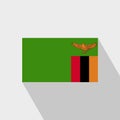 Zambia flag Long Shadow design vector