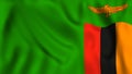 Zambia flag waving symbol country Zambian