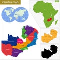 Zambia map Royalty Free Stock Photo