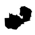 Zambia map silhouette.