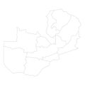 Zambia political map of administrative divisions Royalty Free Stock Photo