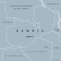 Zambia political map Royalty Free Stock Photo