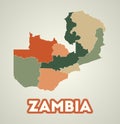 Zambia poster in retro style.