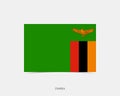 Zambia Rectangle flag icon with shadow