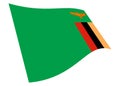Zambia waving flag graphic with clipping path 3d illustration Royalty Free Stock Photo