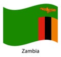 Zambian flag background with cloth texture.