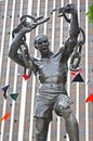 The Zambian Freedom statue in front of the government offices in downtown Lusaka, Zambia