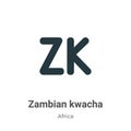 Zambian kwacha vector icon on white background. Flat vector zambian kwacha icon symbol sign from modern africa collection for