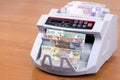 Zambian Kwacha in a counting machine Royalty Free Stock Photo