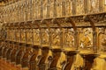 Zamora cathedral hand made wooden choir stall. Castilla Leon. Spain Royalty Free Stock Photo