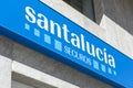 Zamora, EspaÃÂ±a - 22 de Septiembre de 2022 - Santa Lucia Seguros brand physical office sign on the street