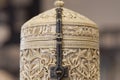 Zamora jar. Antique ivory box made during Arabic Middle Age rule in Spain Royalty Free Stock Photo