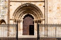 Exterior view of the Church of Santa Maria Magdalena in Zamora. Door