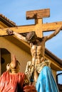 Sculpture of the crucifixion of Jesus Christ during the Easter Week processionss in Zamora