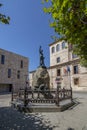 Plaza Viriato with sculpture of the same one in Zamora Spain