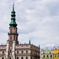 Zamosc Poland, July 2019, old town architecture