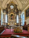 Zamosc, Poland, September 3, 2023: Interior of the Cathedral of the Resurrection of the Lord and Saint Thomas the Apostle. The Royalty Free Stock Photo