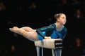 Zane Petrova of Latvia competes on the balance beam during the artistic gymnastics championships Royalty Free Stock Photo