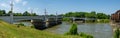 Zanesville Y Bridge Panorama Royalty Free Stock Photo