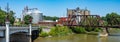 Zanesville Y Bridge Panorama Royalty Free Stock Photo