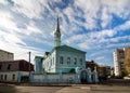 Zangar mosque, Blue mosque, in the Old Tatar settlement of Kazan, a monument of Tatar temple architecture.