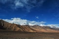 Zanskar-padum valley landscape view with snowy Himalaya mountains covered with snow and fog