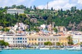 Zante town Zakynthos panoramic shoot from the sea.