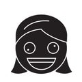 Zany face emoji black vector concept icon. Zany face emoji flat illustration, sign