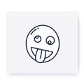 Zany face line icon. Editable illustration Royalty Free Stock Photo