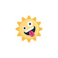 Zany Sun Face emoticon flat icon