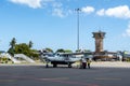 Zanzibar International Airport apron with Cessna 208 Caravan of Coastal Air, Tanzania Royalty Free Stock Photo